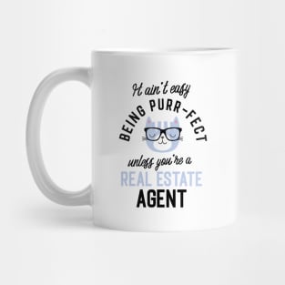 Real Estate Agent Cat Gifts for Cat Lovers - It ain't easy being Purr Fect Mug